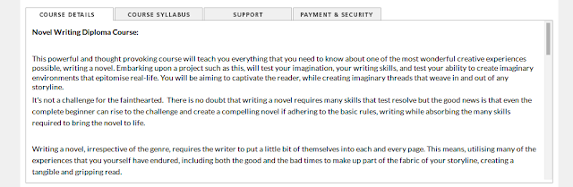 Pay for a novel-writing course! Get a certificate (but apparently, not a novel….)!