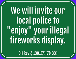 Interested in a No Fireworks Sign? Let me know so we can all get them cheap.