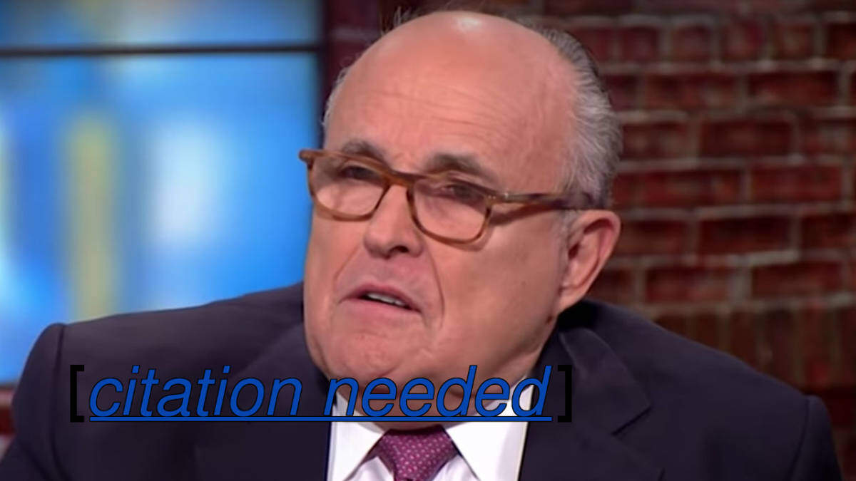 Giuliani with [citation needed] over him