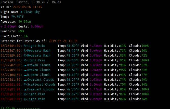 Getting the Weather And Forecast with A Bash Script